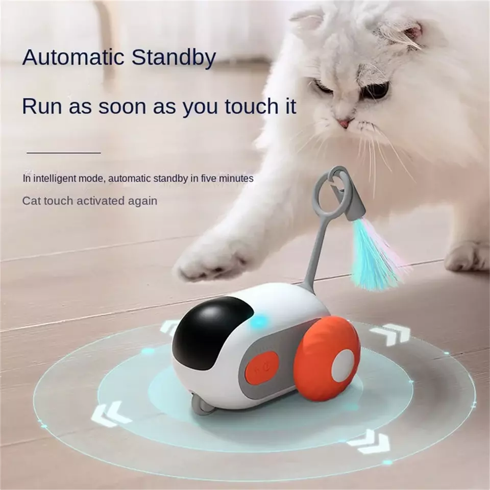 Smart Pet Sports Car Toy - Fjärrkontroll Interaktiv Kattleksak USB-laddning