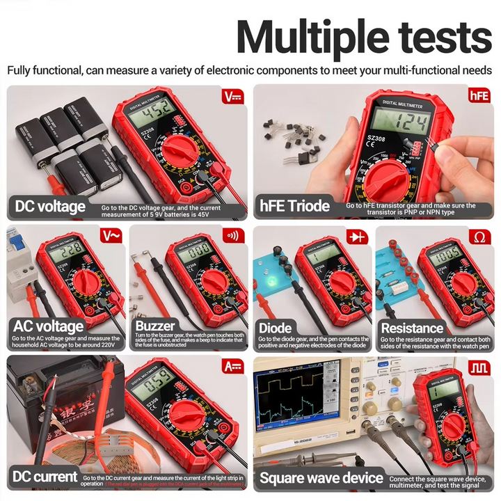 Elektrisk Testkit med Digital Multimeter