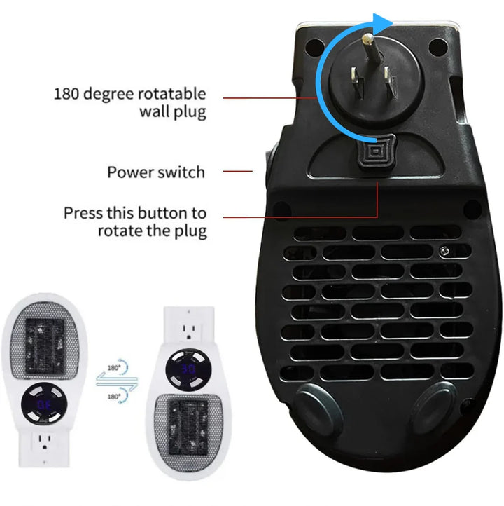 500W Mini Bärbar Elektrisk Värmare