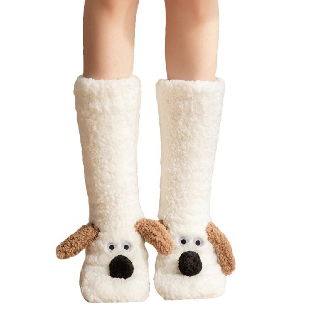 Söta Hund Fuzzy Strumpor Vinter Benvärmare